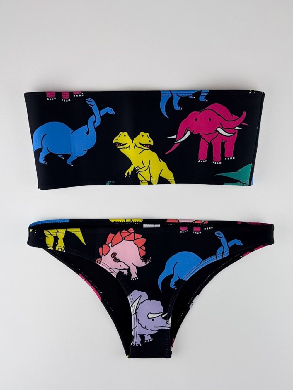 HOAKA x PONY Dinosaur Print Bandeau Bikini Set Size S